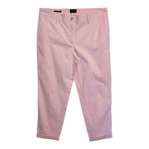 Talbots Relaxed Chino Womens 6 Pink Mid Rise Flat Front Straight Leg Preppy Work